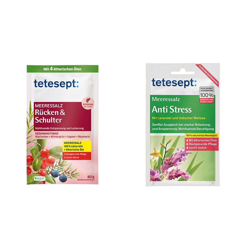 tetesept® Sel de mer Anti Stress + Sel de mer Dos et épaules