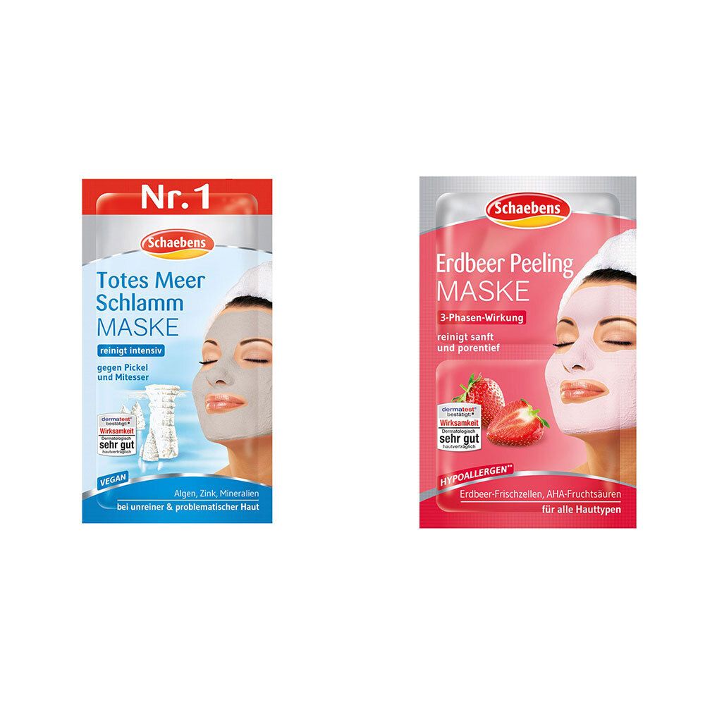 Schaebens Totes Meer Schlamm Maske + Schaebens Erdbeer Maske