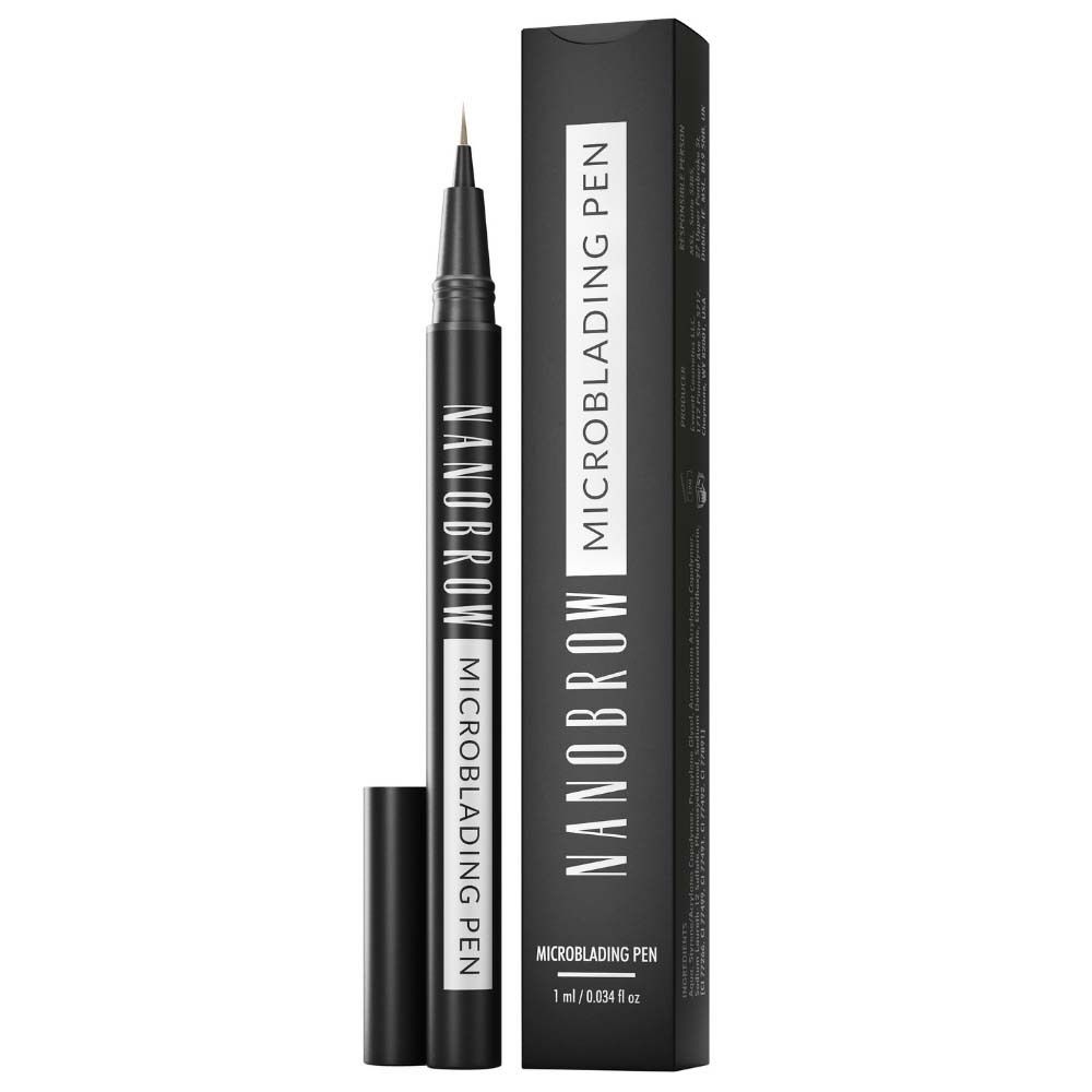 Stylo NANOBROW Microblading. Stylo noir avec capuchon et emballage. Inscription: MICROBLADING PEN.