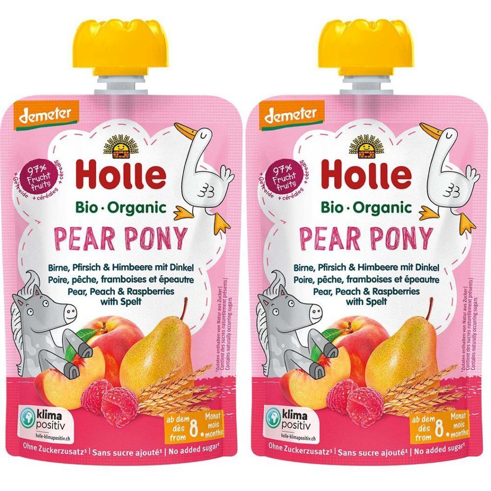 HOLLE Pear Pony - Gourde poire, pêche, framboises et épeautre