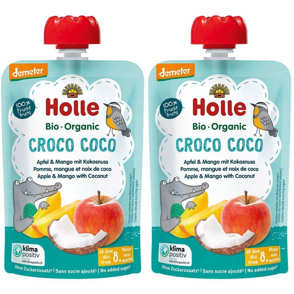 HOLLE Croco Coco - Gourde pomme, mangue et noix de coco