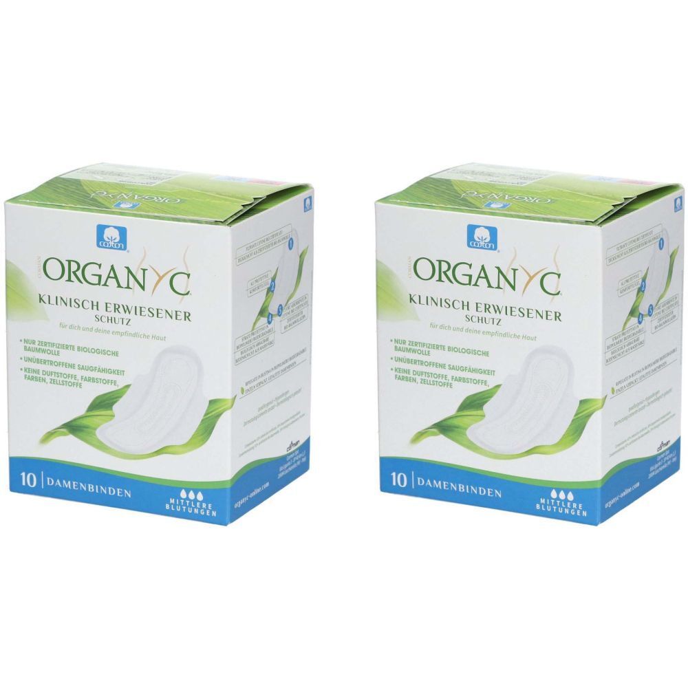 ORGANYC Serviettes hygièniques en coton bio flux normal