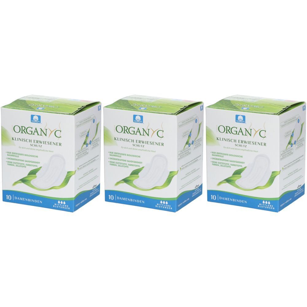 ORGANYC Serviettes hygièniques en coton bio flux normal