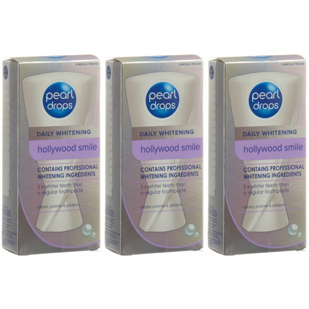 PEARL DROPS Holliwood smile Dentifrice blanchissant 3x50 ml - Redcare  Apotheke