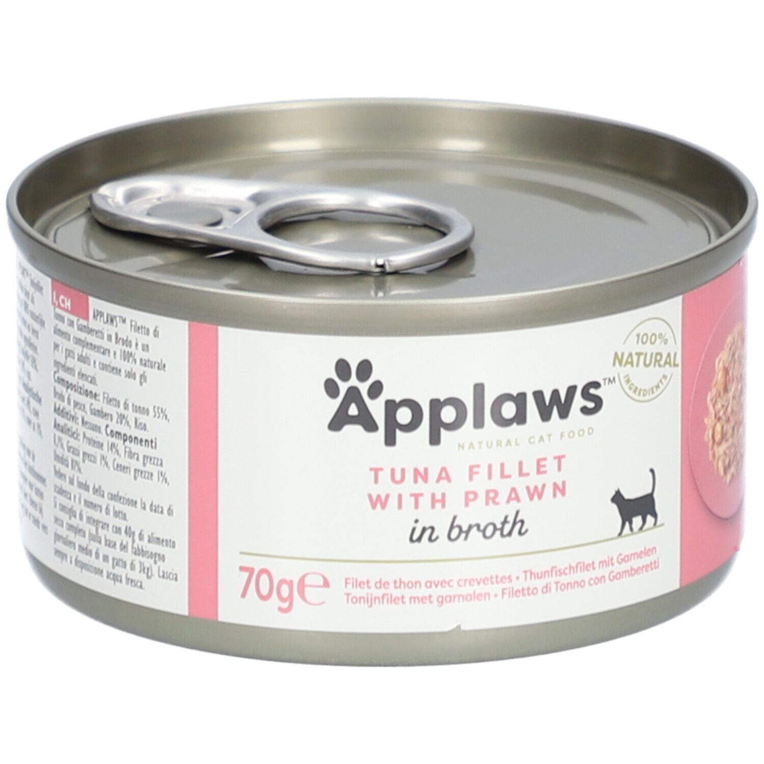 APPLAWS Nourriture humide pour chats avec filet de thon et crevette