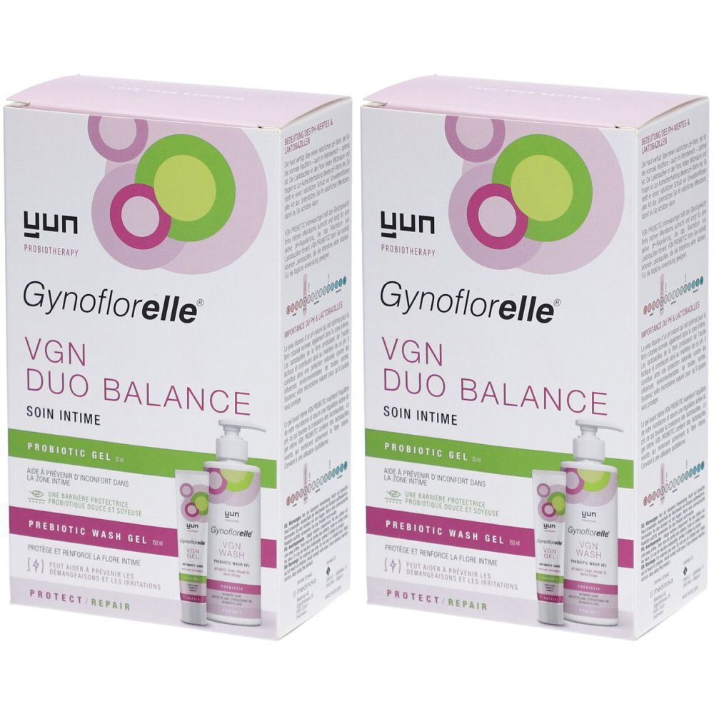 YUN Gynoflorelle® VGN Duo Balance Soin intime Probiotic gel + prebiotic wash gel