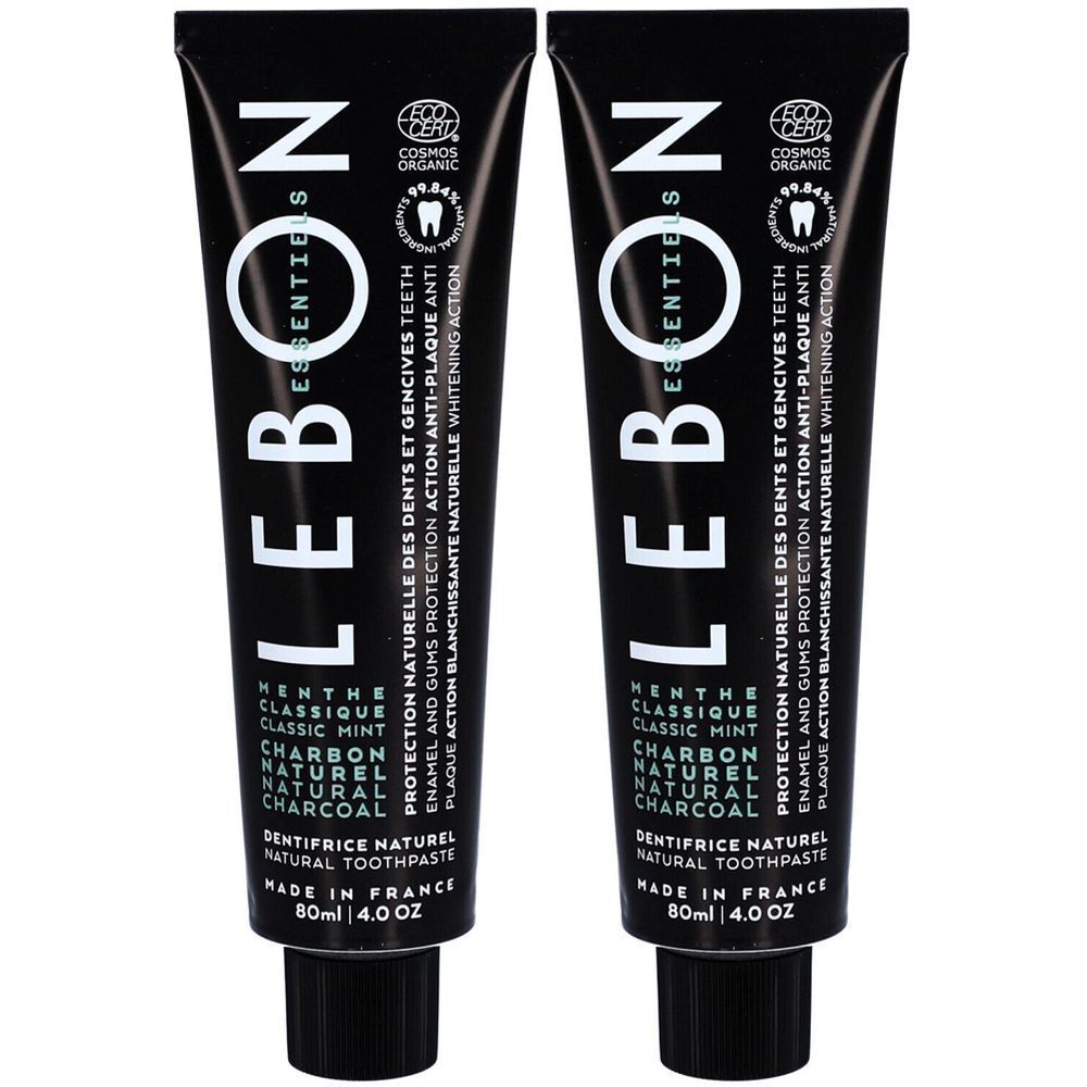 LEBON ESSENTIELS Zahnpasta Minze+Kohle Bio 80 ml x2