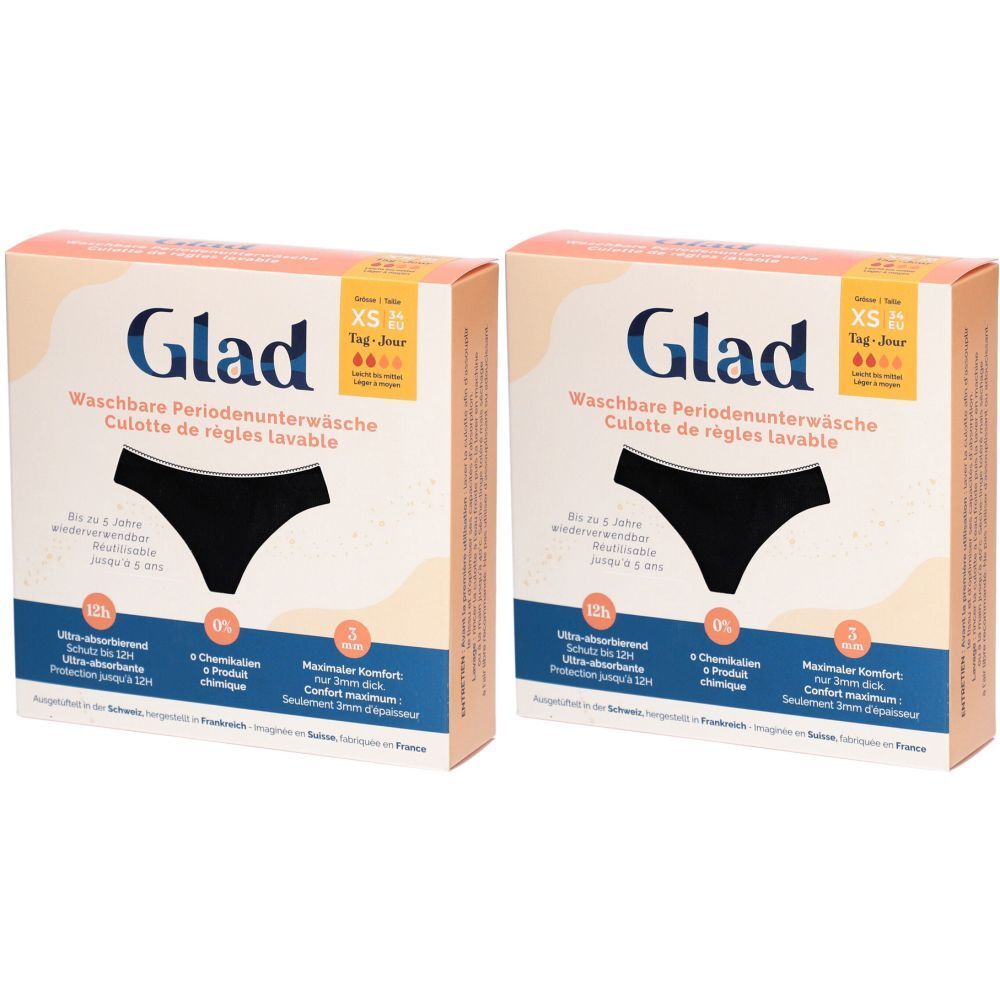 GLAD Tag Periodenunterwäsche XS leicht x2