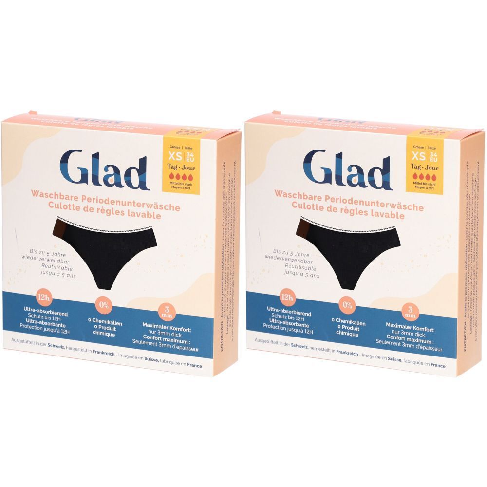GLAD Tag Periodenunterwäsche XS stark x2