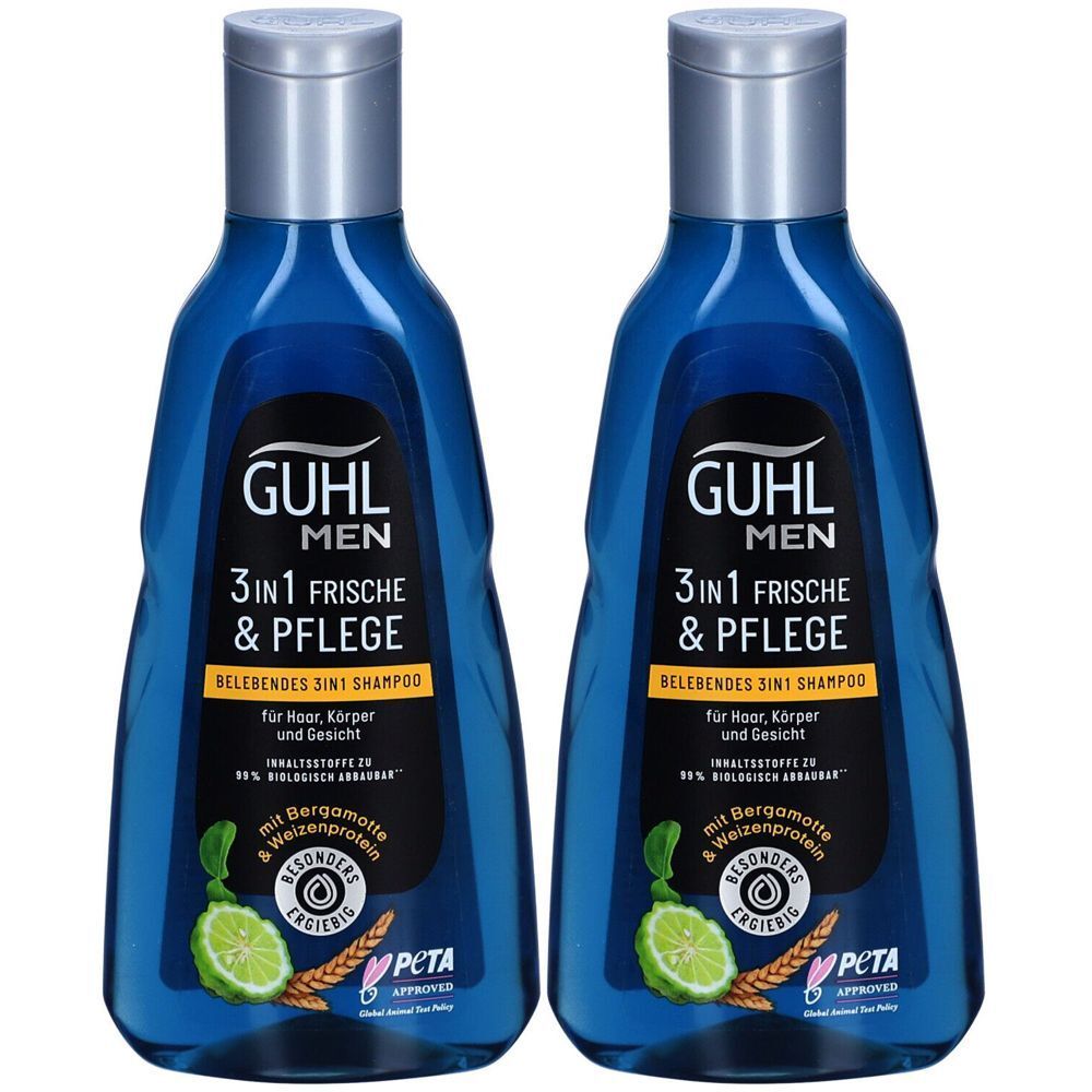 GUHL Men 3 in 1 Frische und Pflege Belebendes Shampoo