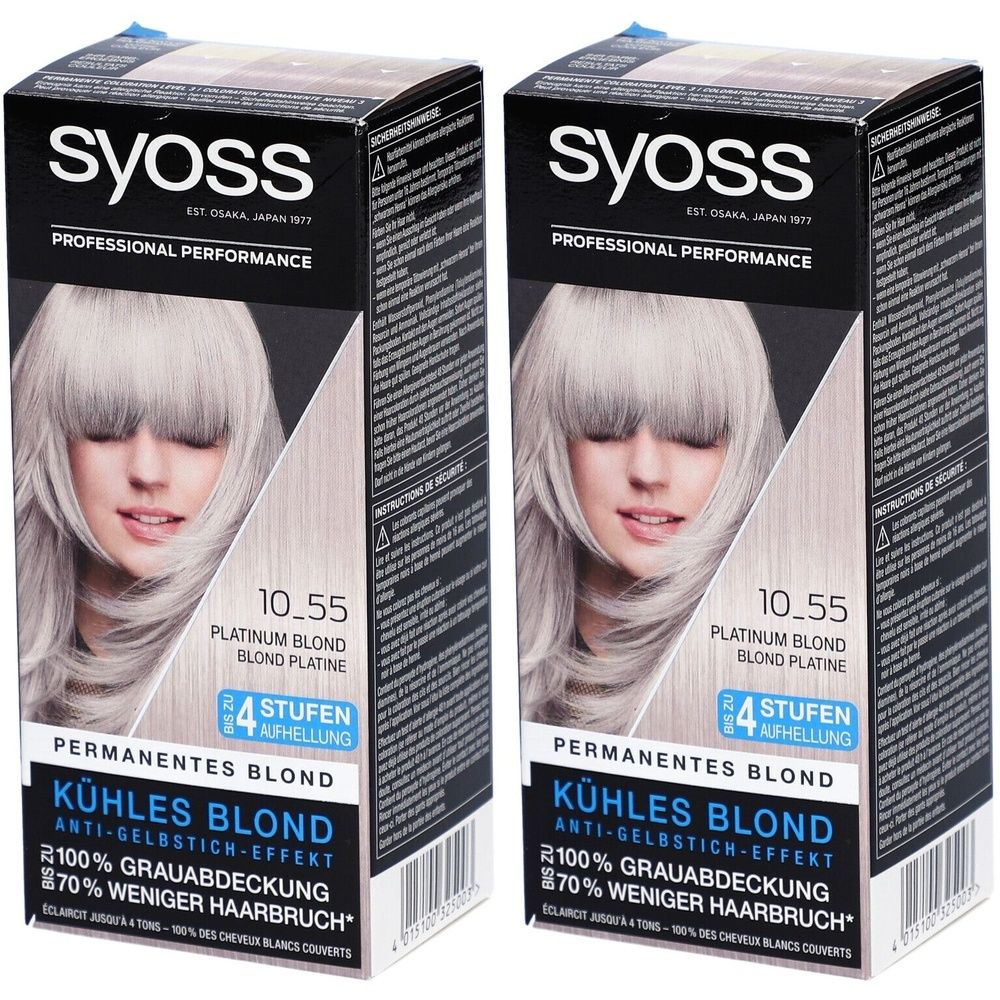 Syoss® Haare Aufheller 10_55 Platinum Blond – Kühles Blond mit Anti-Gelbstich-Effekt