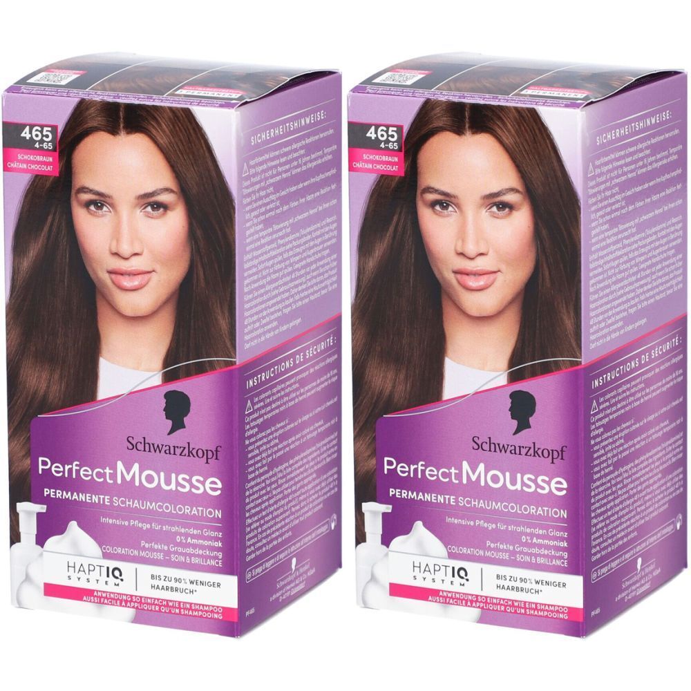SCHWARZKOPF Perfect Mousse - Coloration permanente pour les cheveux 465 Châtain Chocolat