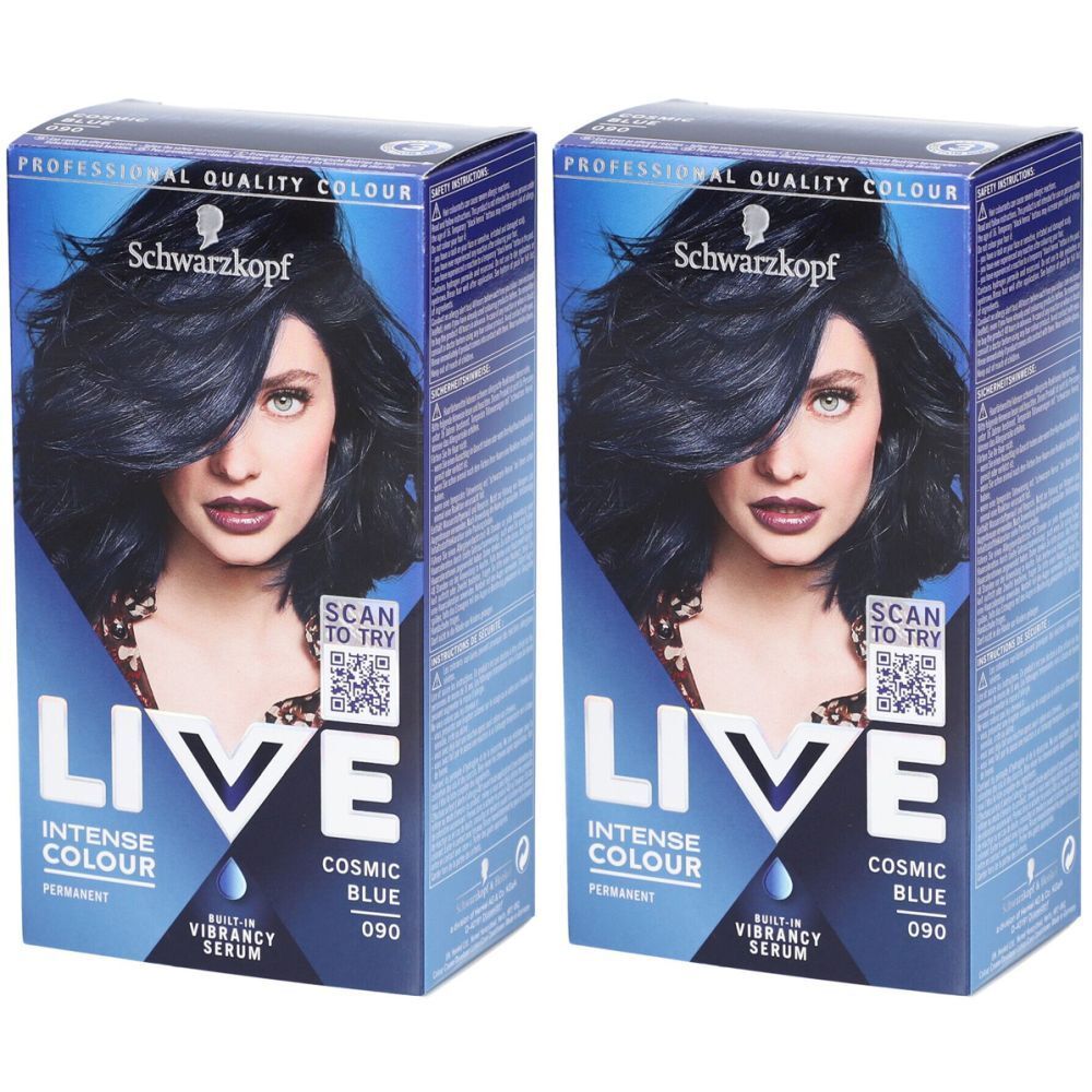 LIVE Intense Color Gel 090 Cosmic Blue x2