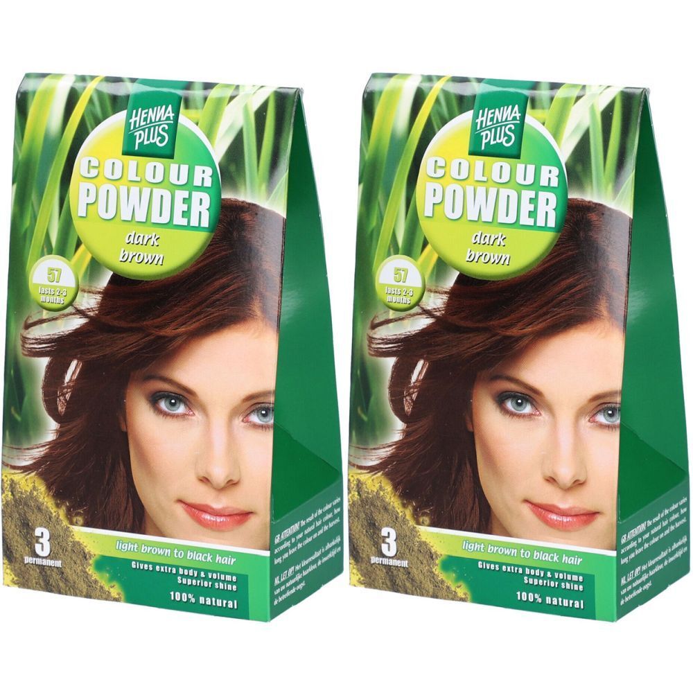 HENNA PLUS Colour Powder 57 braun 100 g x2