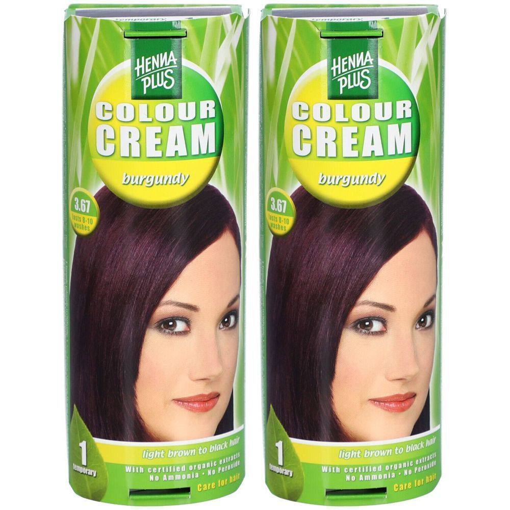 HENNA PLUS Colour Cream 3.67 burgund 60 ml x2