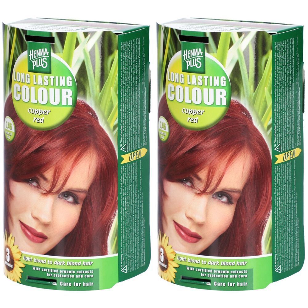 HENNA PLUS Long Last Colour 7.46 copper red x2