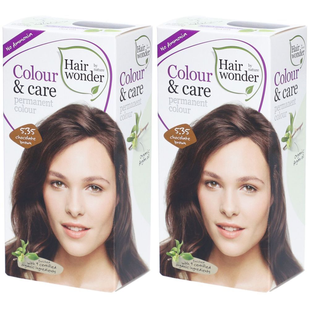 HENNA Hairwonder Colour & Care 5.35 chocolat braun x2