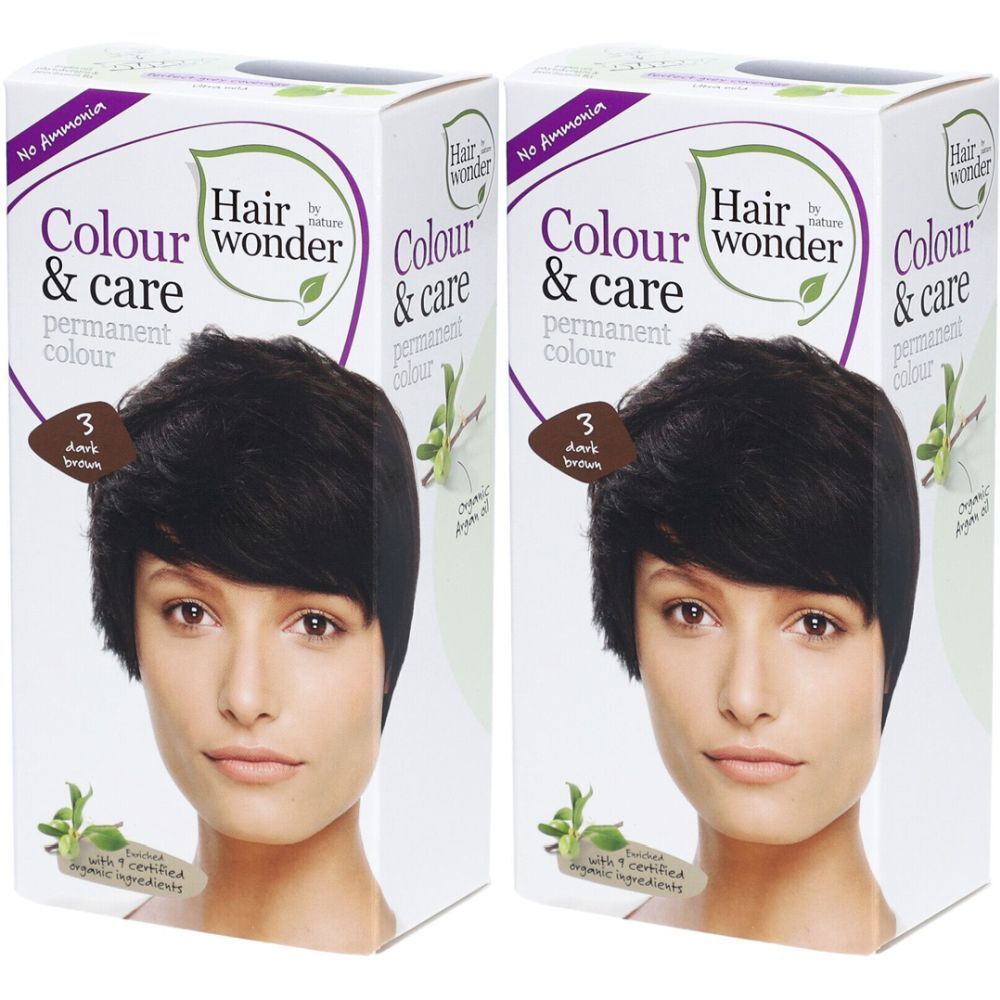 HENNA Hairwonder Colour & Care 3 dunkelbraun x2