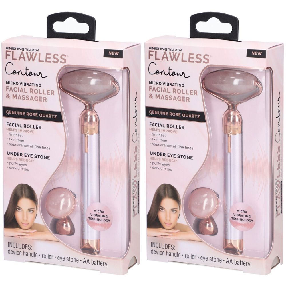 FINISHING TOUCH FLAWLESS Kontur-Roller für das Gesicht Rosenquarz weiß