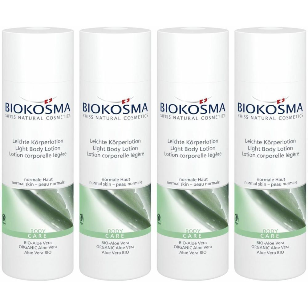 BIOKOSMA Leichte BioKörperlotion mit Aloe Vera 4x200 ml Redcare Apotheke