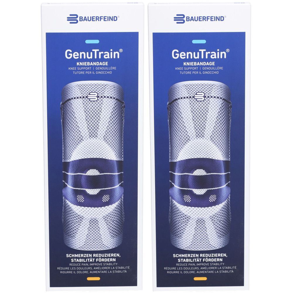 BAUERFEIND® GenuTrain Aktiv-, Patella- und Bandkniebandage Gr. 3 Comfort Titan