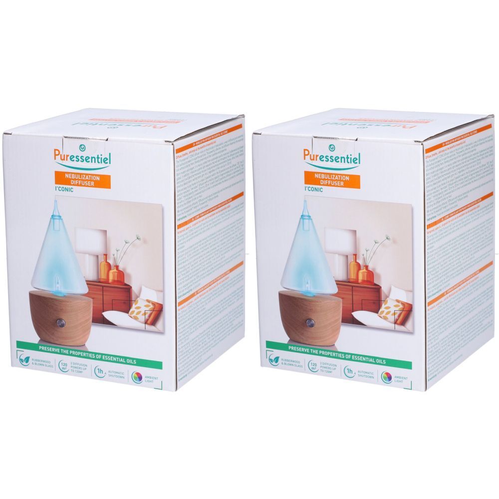 Puressentiel Diffuseur à Nébulisation en Bois Naturel I'CONIC
