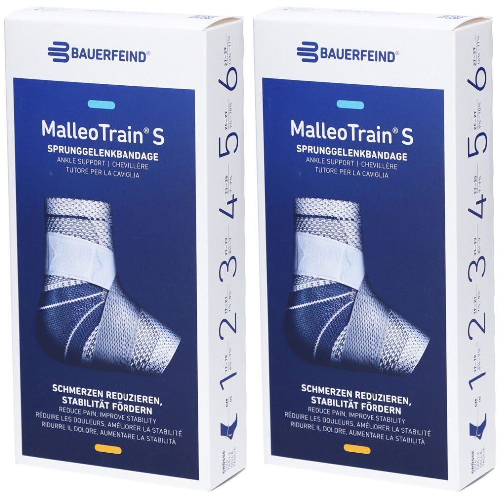 MALLEOTRAIN S Sprunggelenkbandage Größe 4 links Titanium