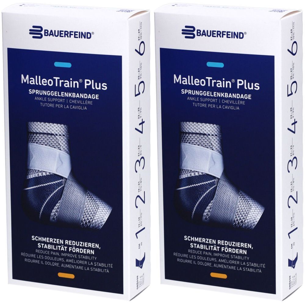 BAUERFEIND® Malleotrain® Plus Aktivbandage Gr. 2 rechts Titanium