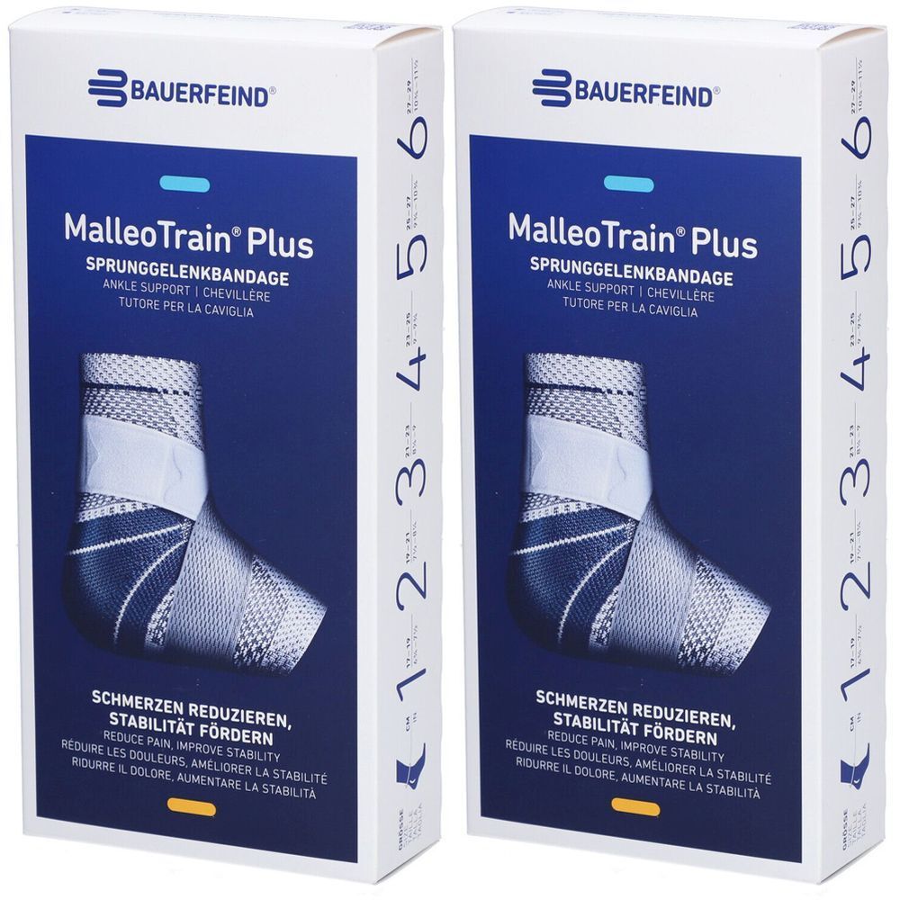 BAUERFEIND® Malleotrain® Plus Aktivbandage Gr. 3 rechts Titanium
