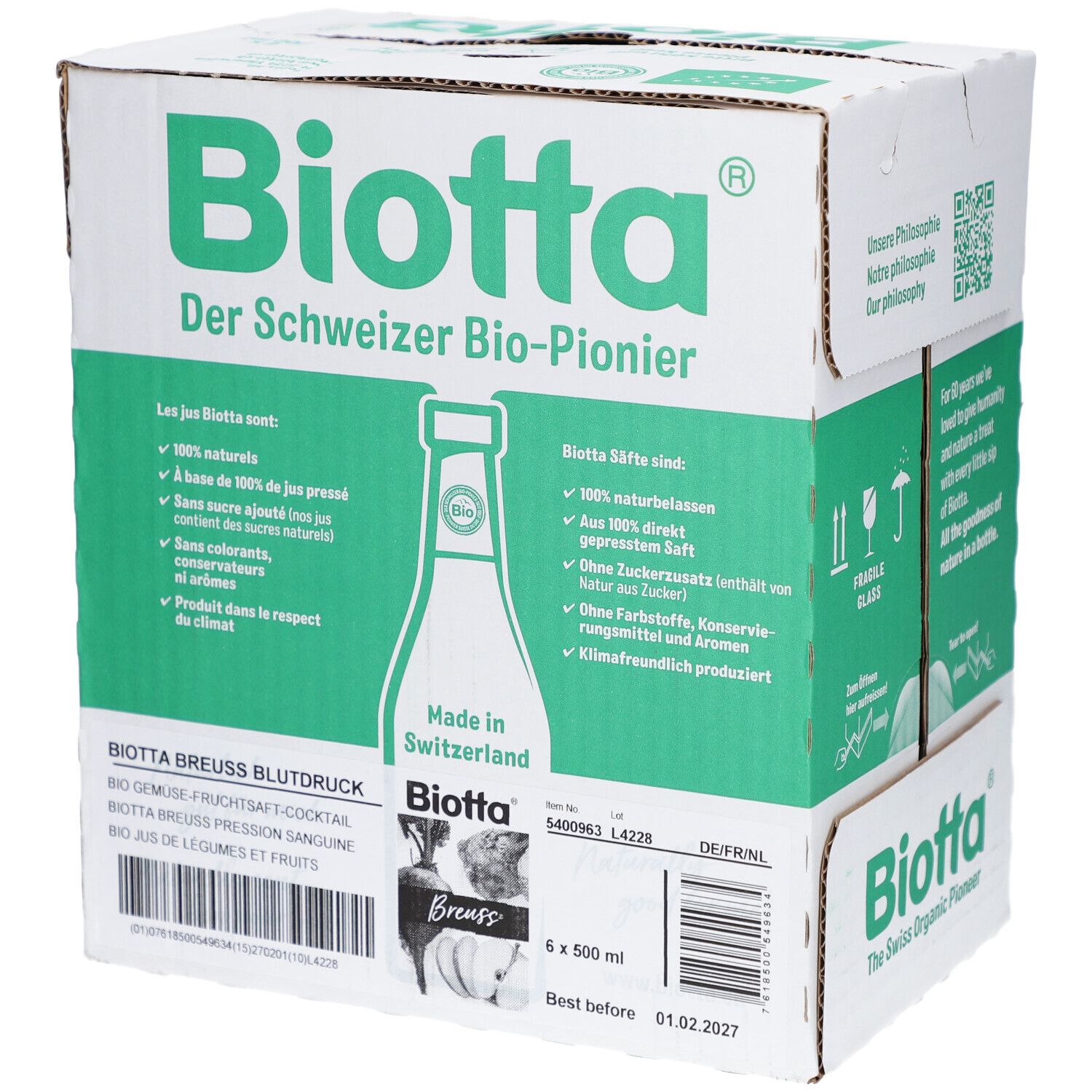 Biotta Breuss – Bio-Gemüsesaft zur Unterstützung des Blutdrucks