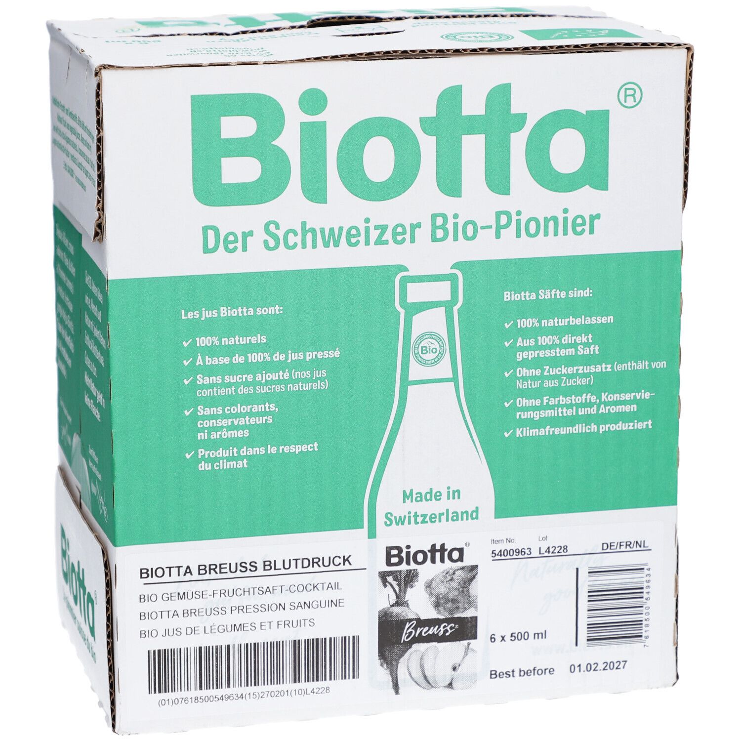 Biotta Breuss – Bio-Gemüsesaft zur Unterstützung des Blutdrucks
