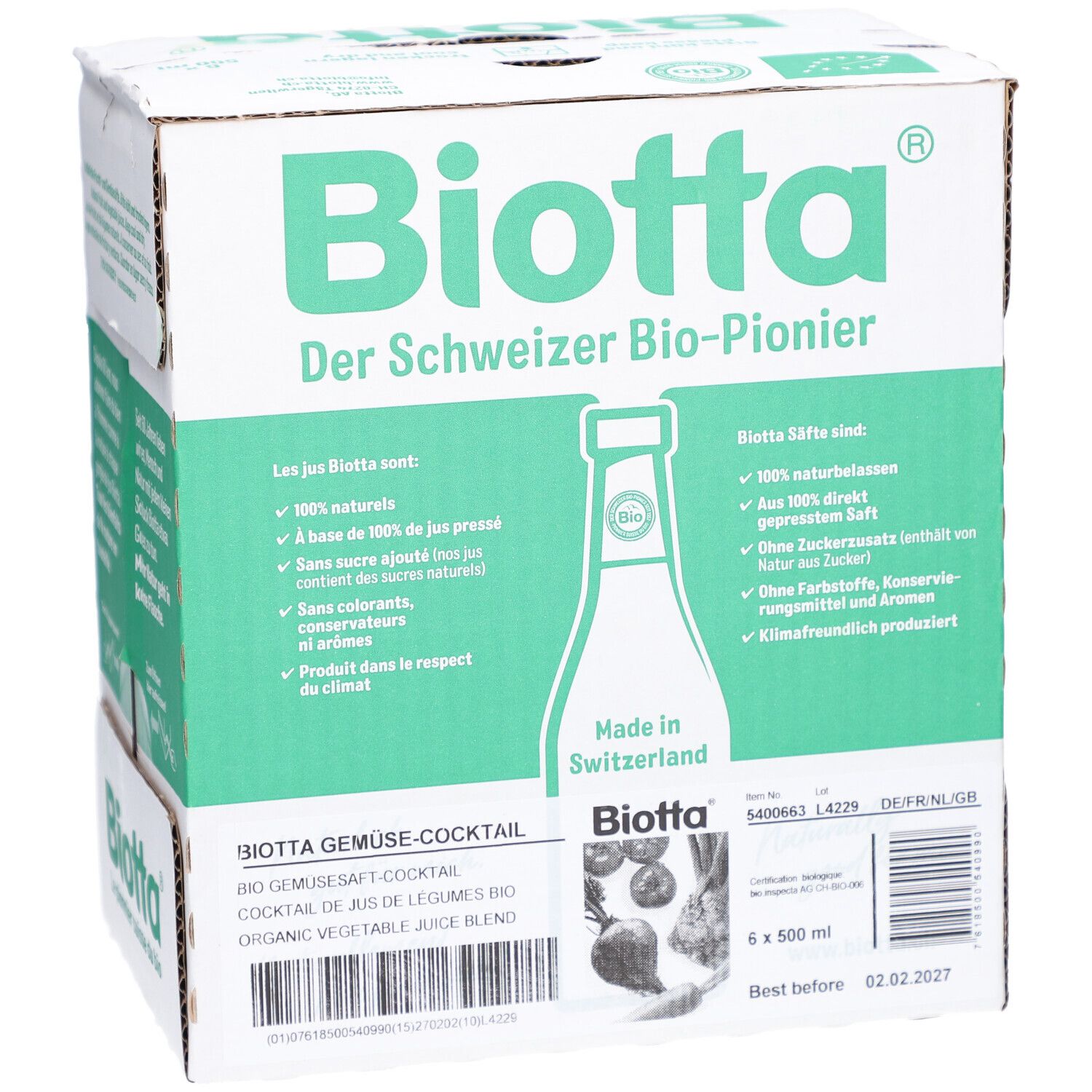 Biotta Gemüse-Cocktail Bio Gemüsesaft-Cocktail