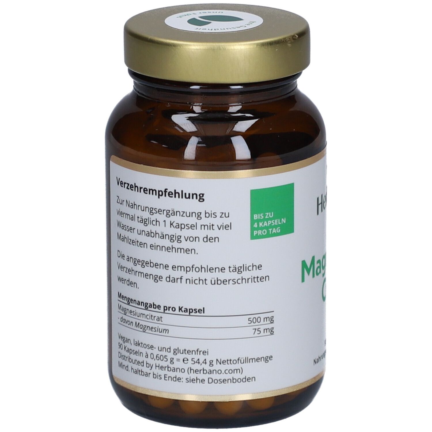 Herbano Magnesiumcitrat Kapseln 500 mg