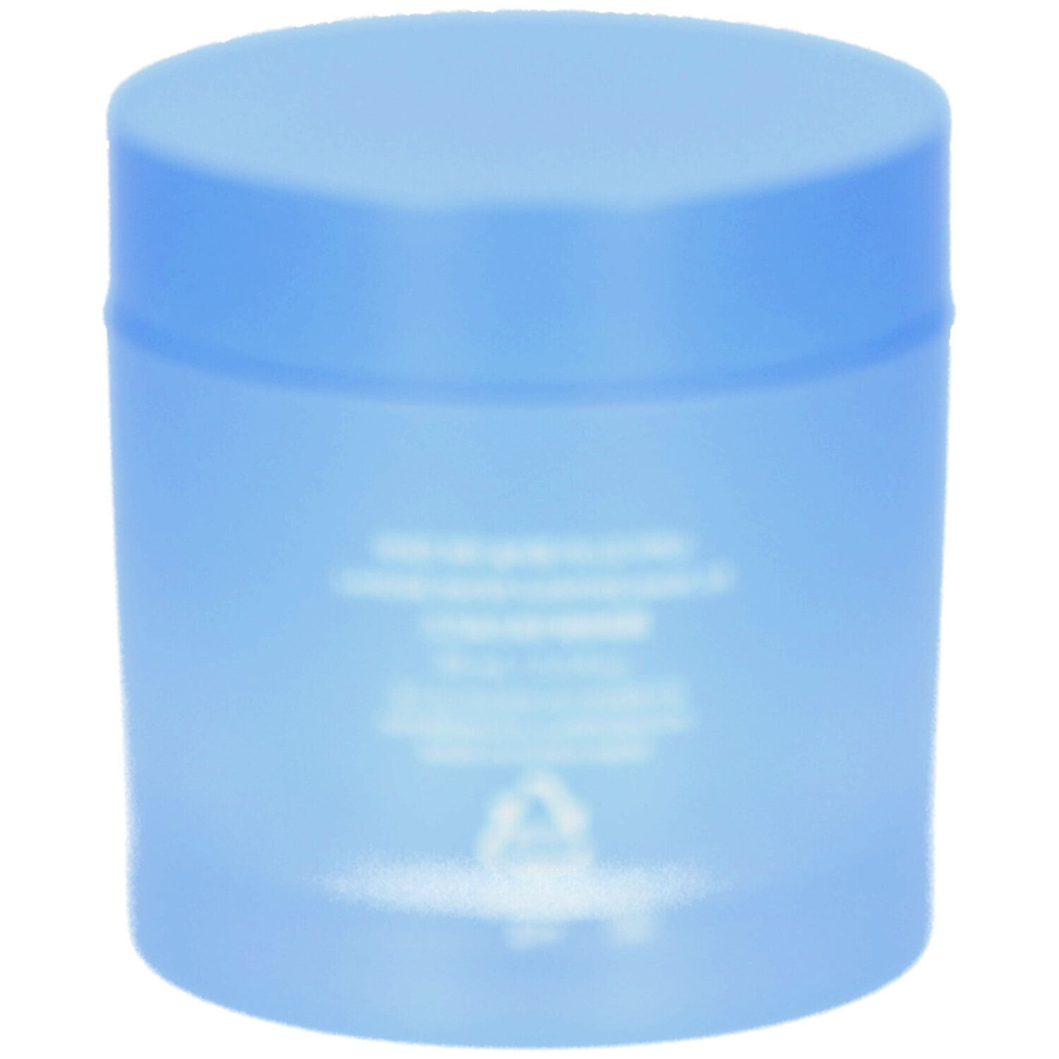 Pot bleu avec couvercle. Produit de soin de la peau. Inscription inconnue.