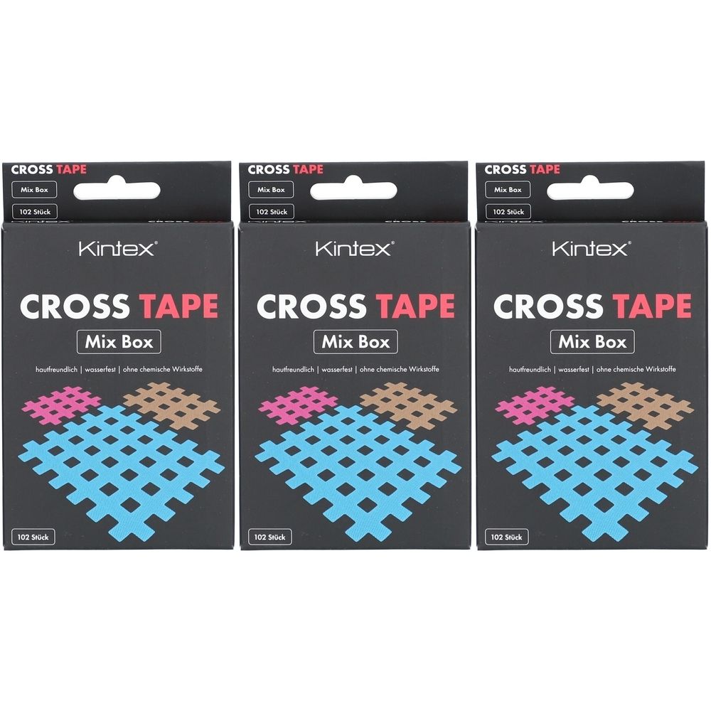 Kintex Cross Tape - Mix Box avec 102 pansements grillagés pour les points d'acupuncture et de douleur