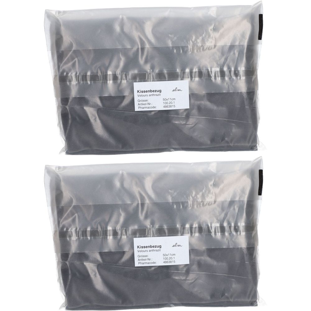 ELSA Taie d'oreiller anatomique 50 x 11 cm velours Anthracite