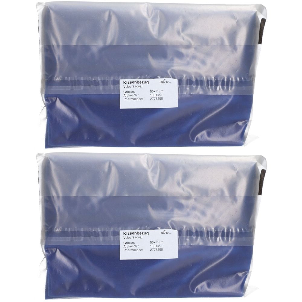 ELSA Taie d'oreiller anatomique 50 x 11 cm velours Bleu roi