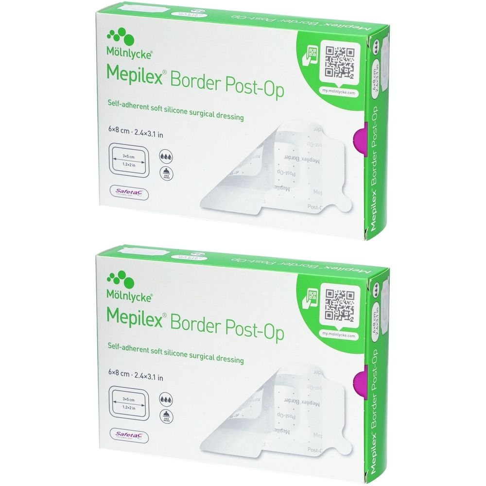 Mepilex® Border Post OP Pansement 6 x 8 cm