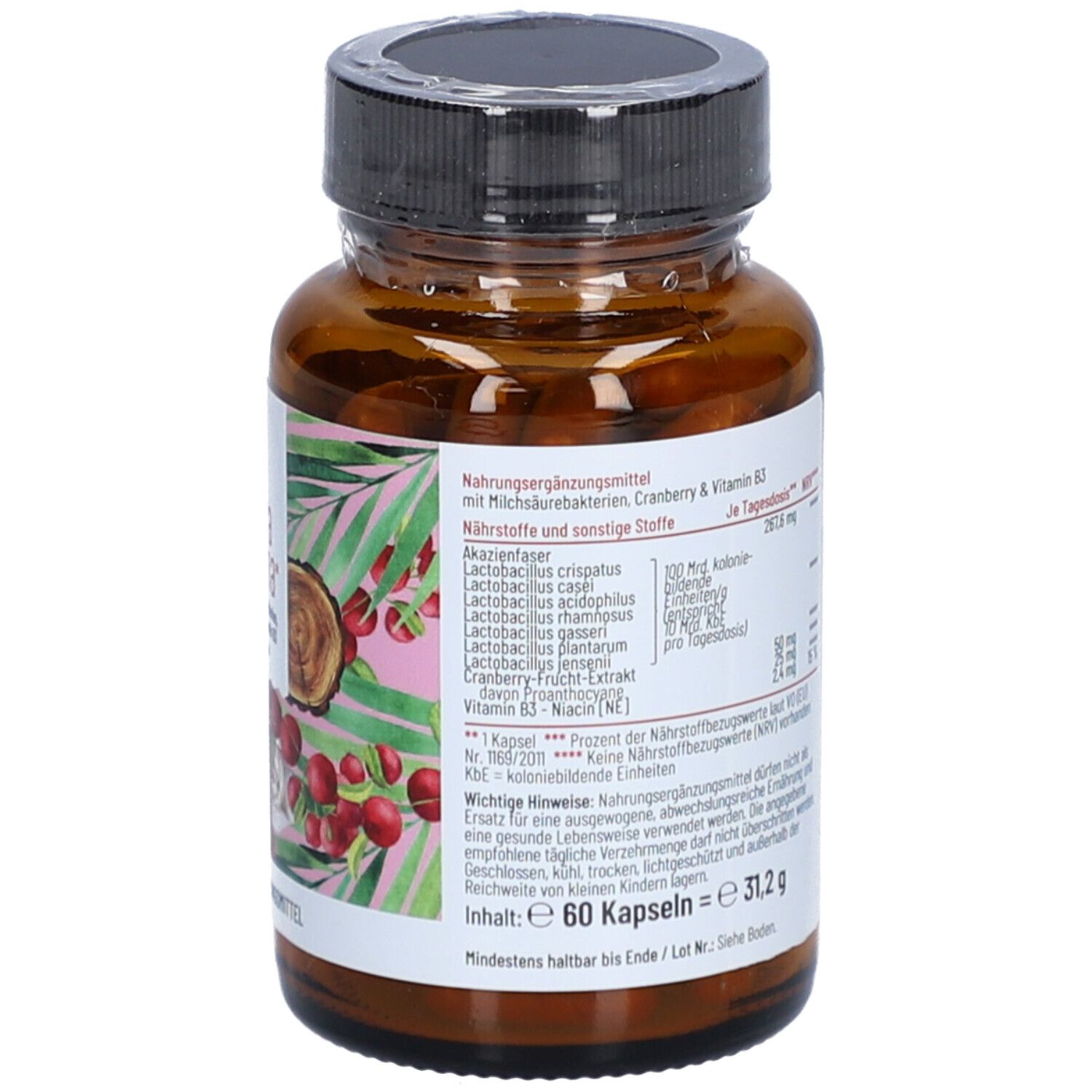 Milchsäurebakterien mit Cranberry & Vitamin B3 - Floraintima - NATURTREU®