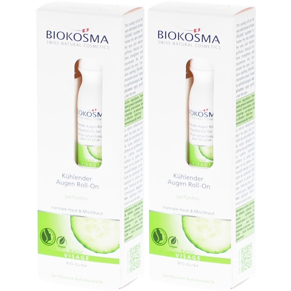 BIOKOSMA Erfrischender Augen-Roll-on mit Bio-Gurkenextrakt