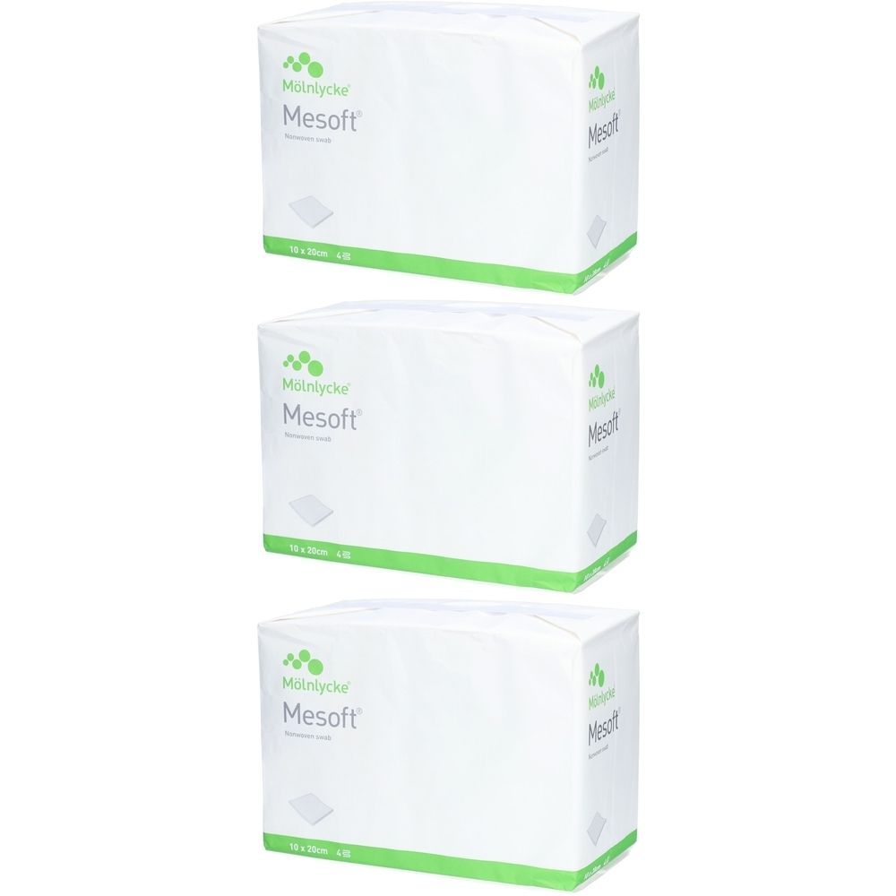 Mölnlycke® Mesoft® Compresses en non-tissé 10x20 cm, non stériles