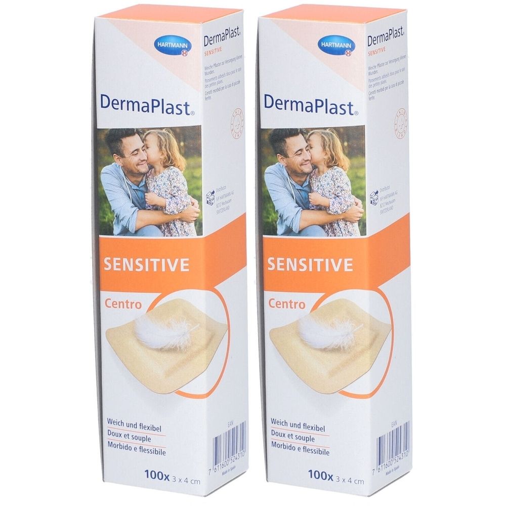 HARTMANN Dermaplast® Sensitive Centro Strip 3 x 4 cm couleur chair
