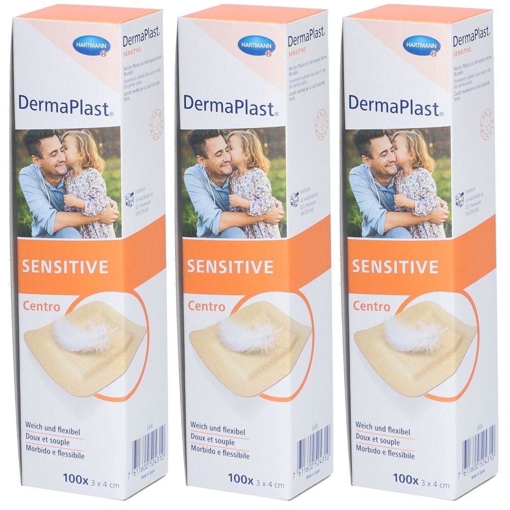 HARTMANN Dermaplast® Sensitive Centro Strip 3 x 4 cm couleur chair
