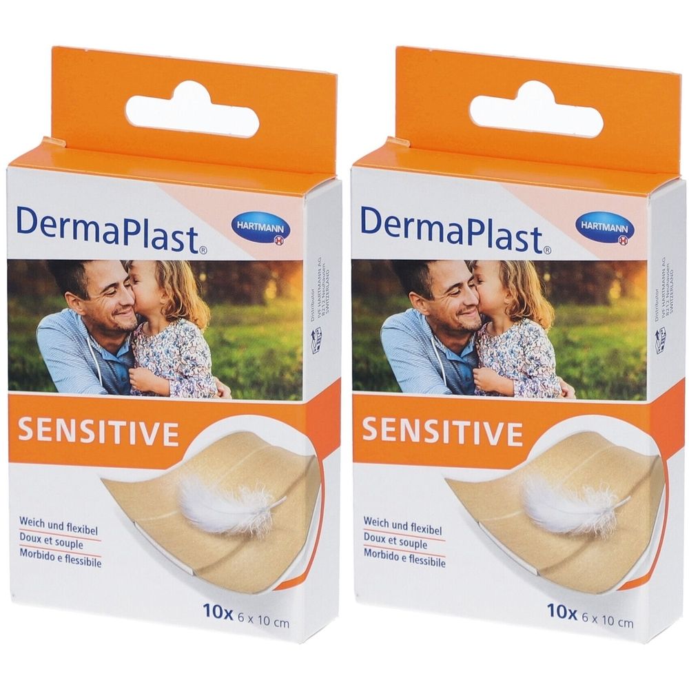 HARTMANN Dermaplast® Sensitive Pansements 6 cm x 10 cm beige