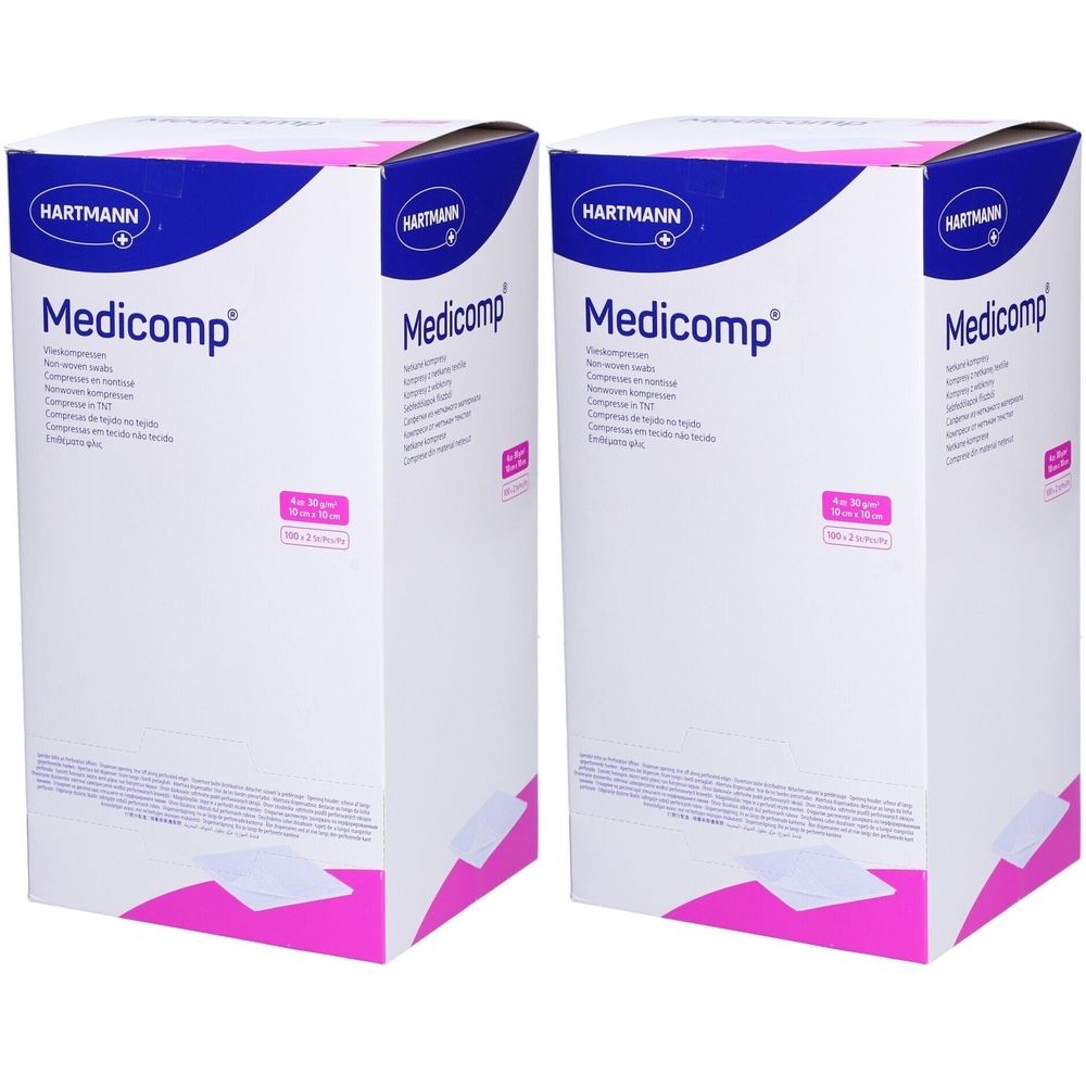 HARTMANN Medicomp® Compresses non tissées 4 couches 10 x 10 cm