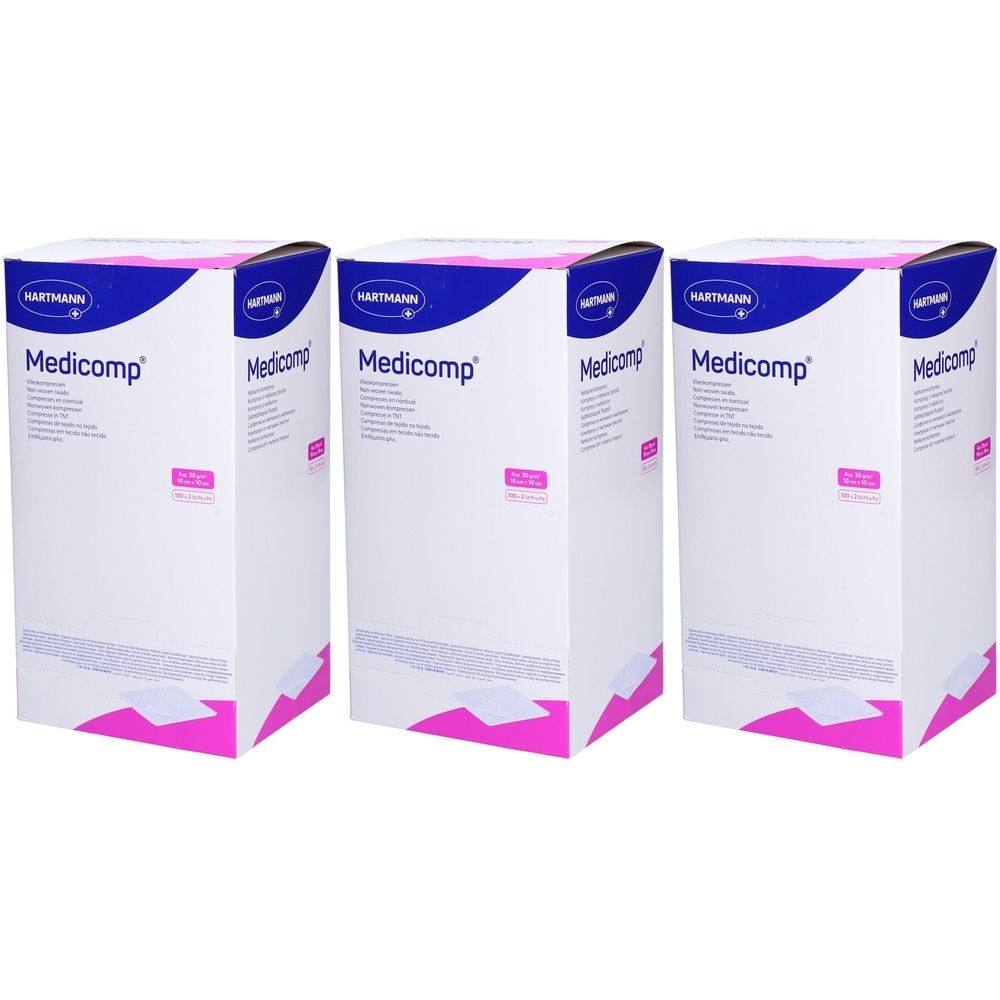 HARTMANN Medicomp® Compresses non tissées 4 couches 10 x 10 cm