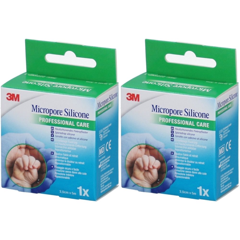 3M Micropore Klebepflaster Silikon 2,5 cm x 5 m