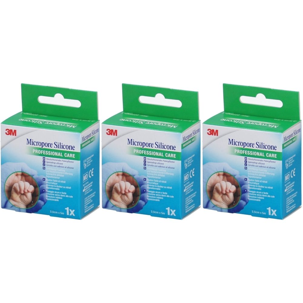 3M Micropore Klebepflaster Silikon 2,5 cm x 5 m
