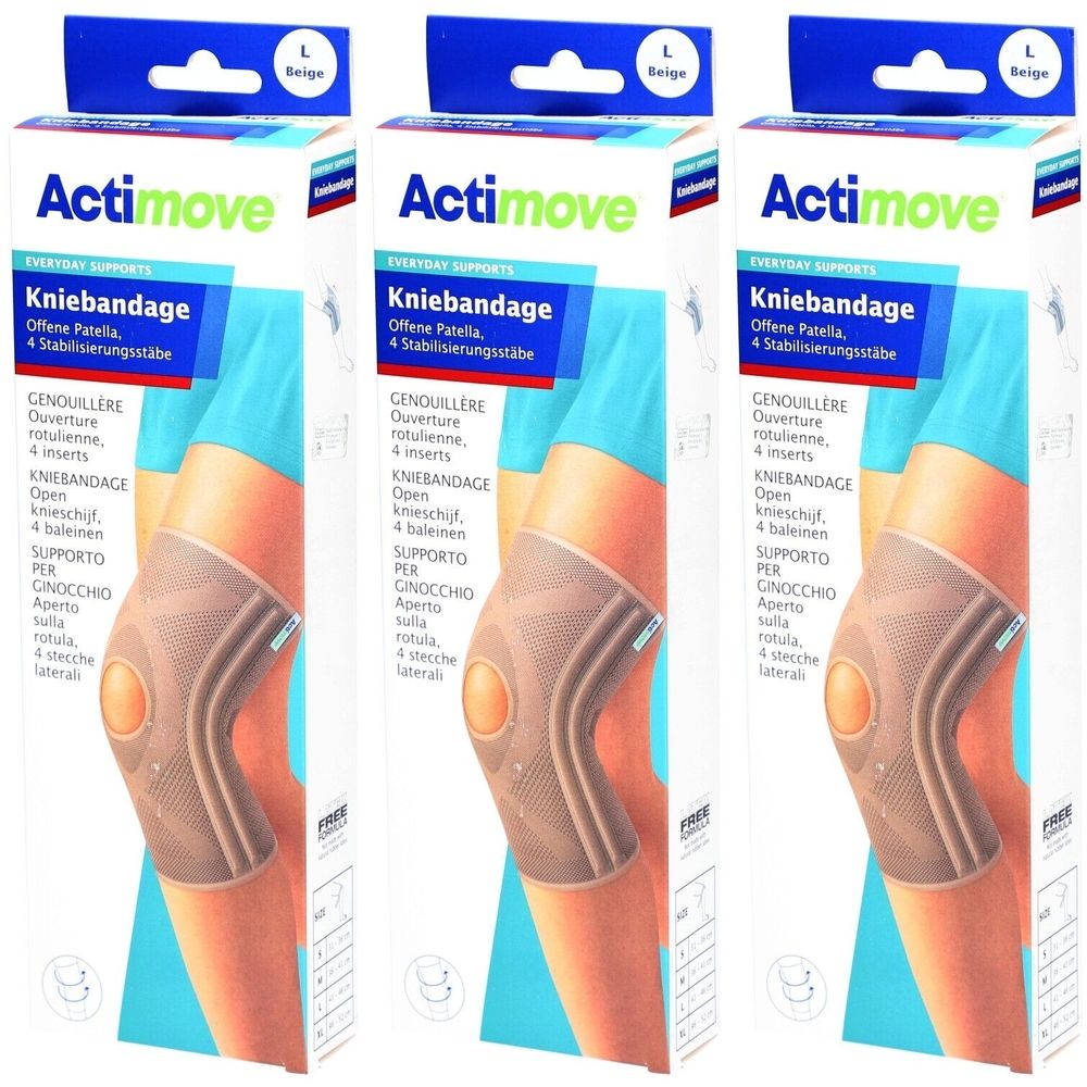 Actimove® Everyday Support Genouillère Taille  L avec tiges de stabilisation rotuliennes ouvertes