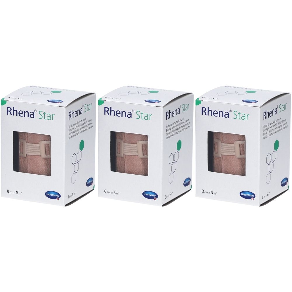 HARTMANN Rhena® Star dauerelastische Binden 8 cm x 5 m braun